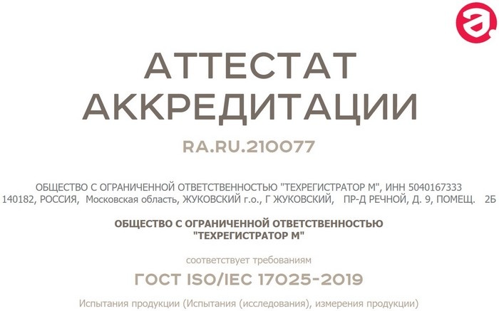 Аттестат аккредитации